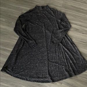 Charcoal, Flowy Dress with Mock Neck